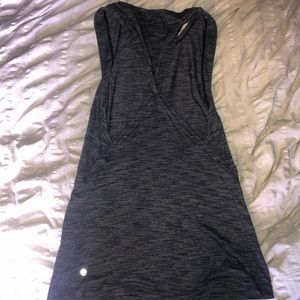 Charcoal grey twisted back  lululemon top